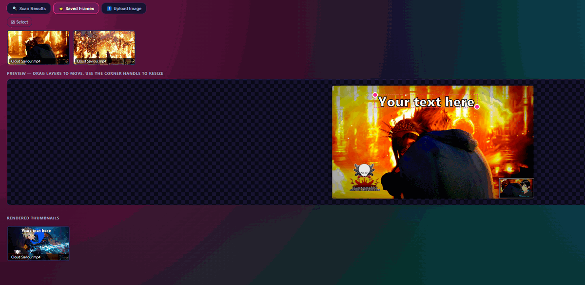 Saved Frames tab