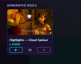Generated Reels result card