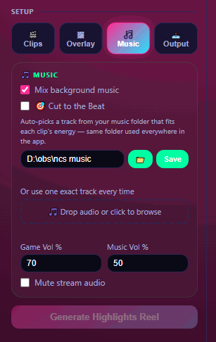 Music panel