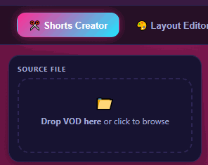 Source File dropzone