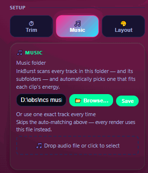 Music folder picker