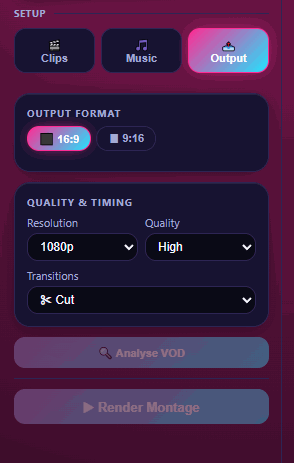 Output panel