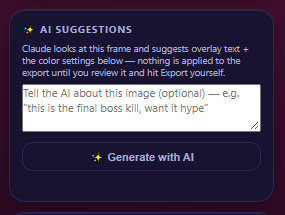 AI Suggestions panel in Thumbnail Creator